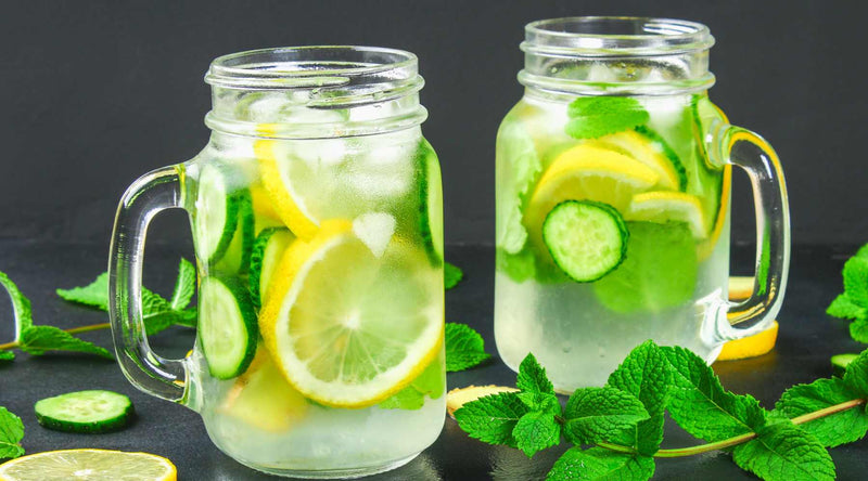 mint in cold pressed juice