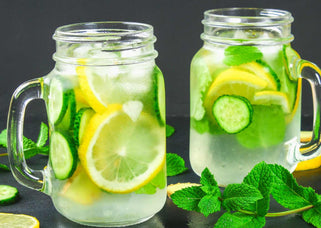 mint in cold pressed juice