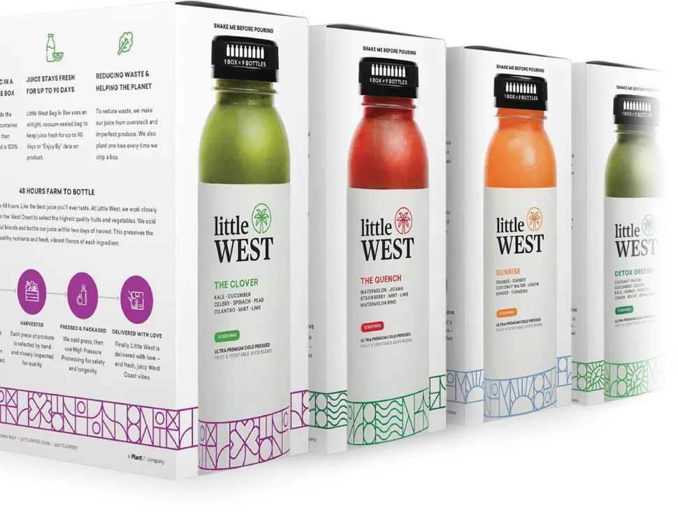 Little West Corporate Experience Bag in box Cold Pressed Juice