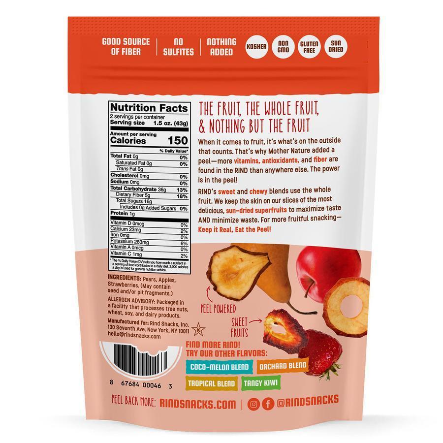 Rind - Dried Strawberry-Pear Blend - nutrition facts